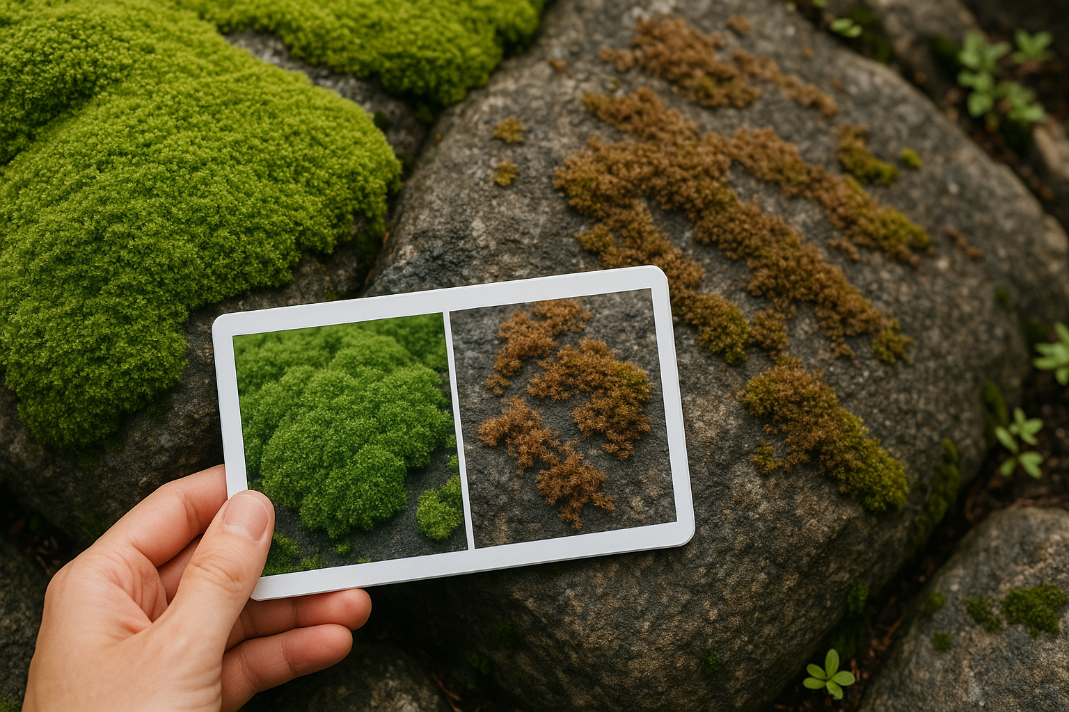 苔が茶色くなる原因とその対策の比較